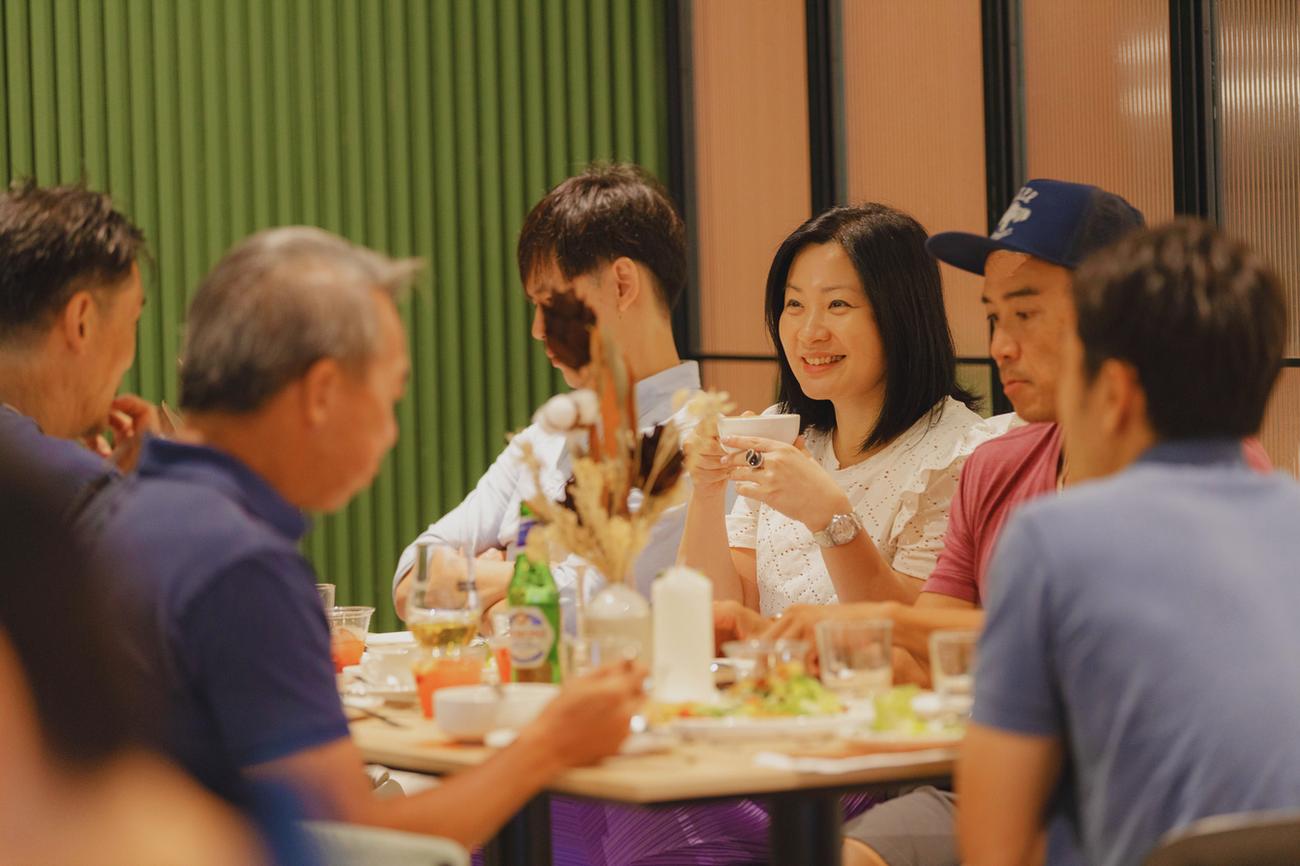 Residents dining together